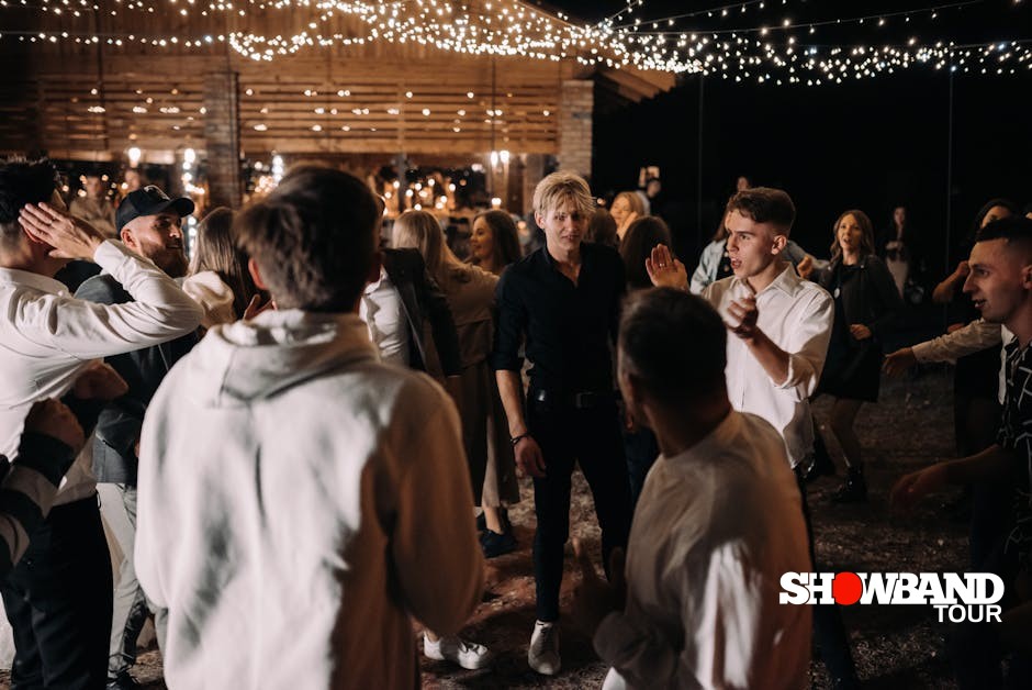 guests dancing at a wedding