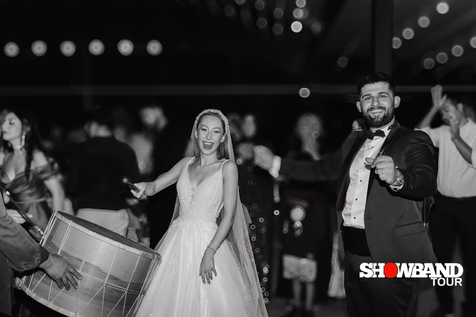 modern wedding with traditional music