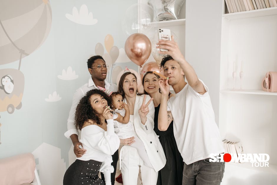 birthday celebration with selfie mirror