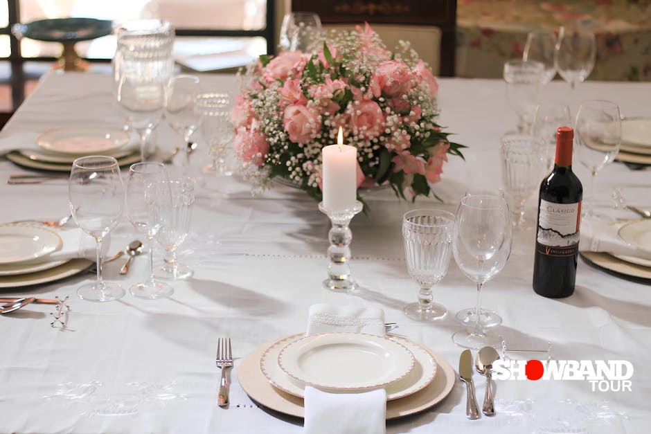 romantic dinner setup